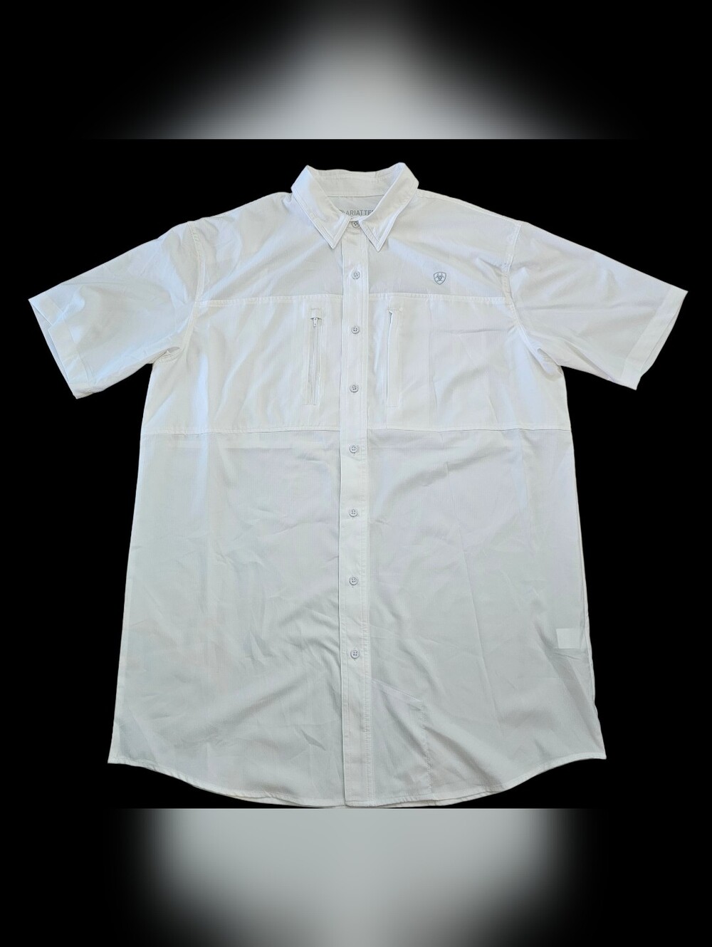 ARIAT Tek VentTek Men's Button Down Short Sleeve Shirt Size L-T White